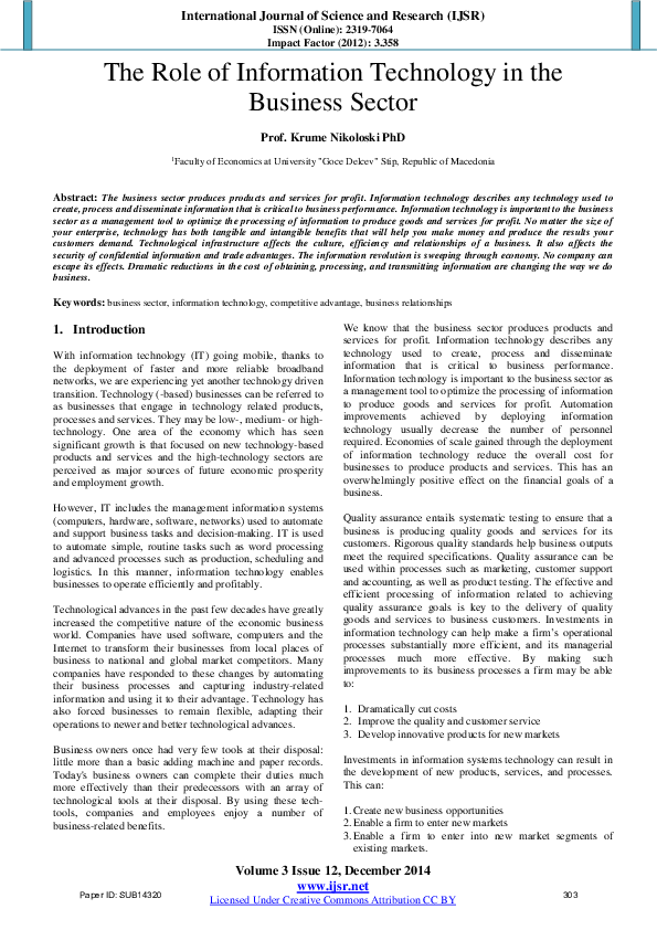 articles on technology and business