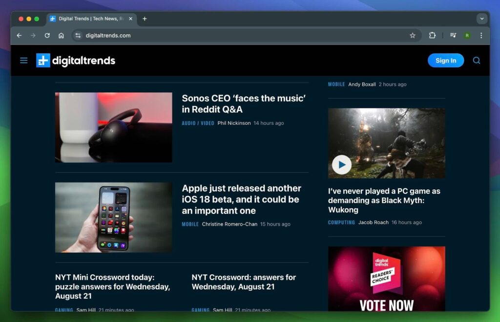 web technology news