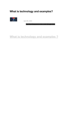 what is technology pdf